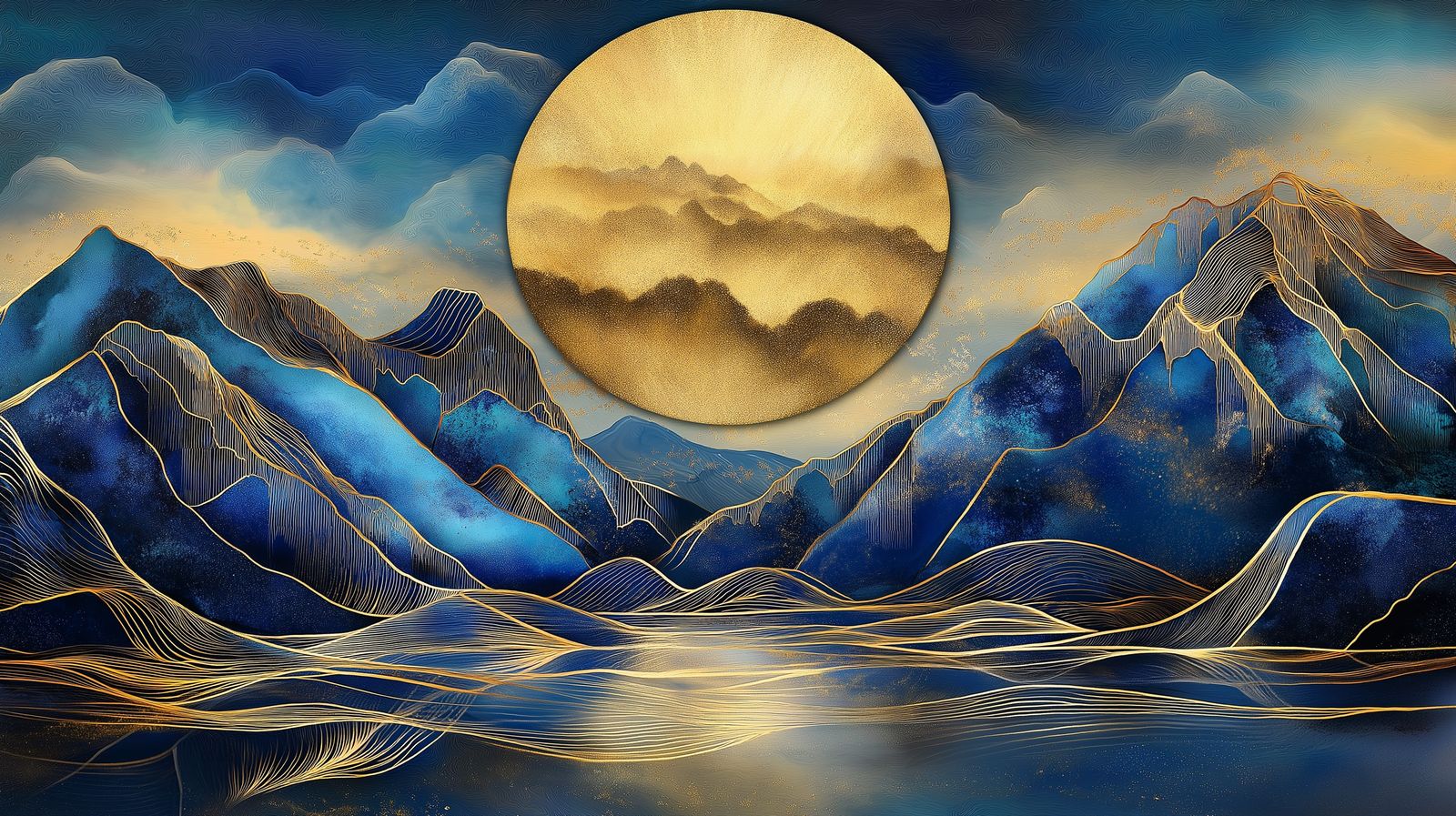 Chinese style landscape painting