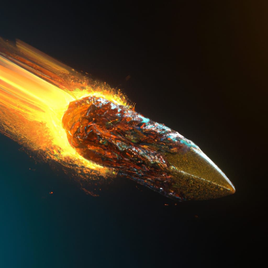 Flaming Bullet in Motion: Detailed Digital Illustration