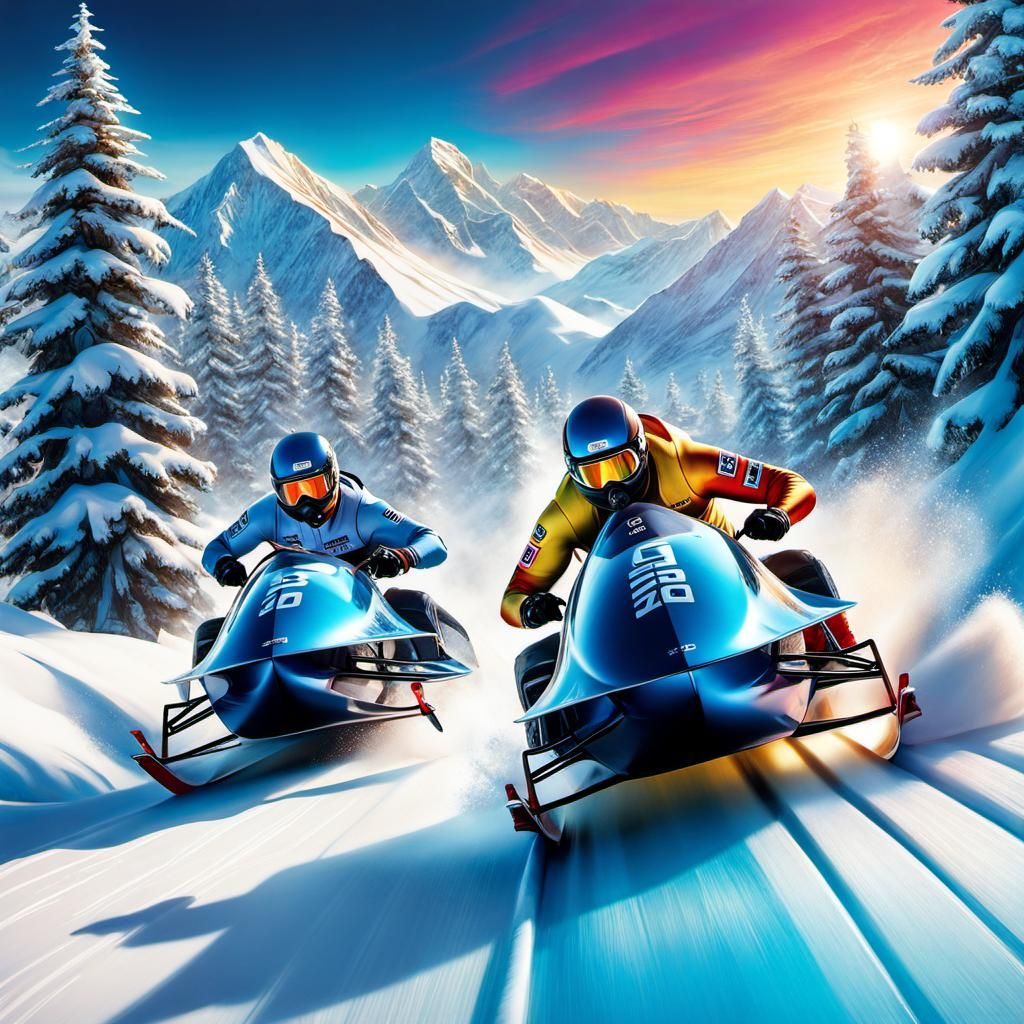 Snowmobile race AI Generated Artwork NightCafe Creator