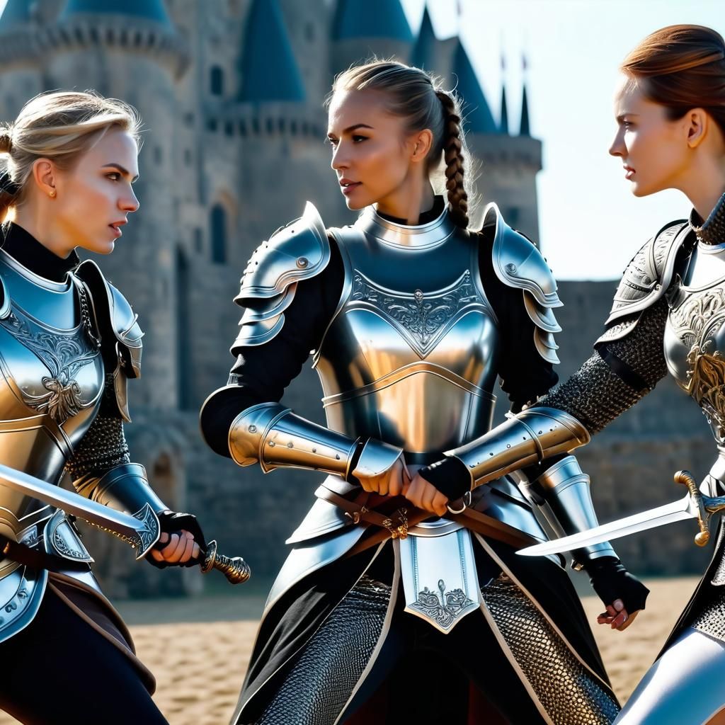 Three Ladies sharing in fencing class...