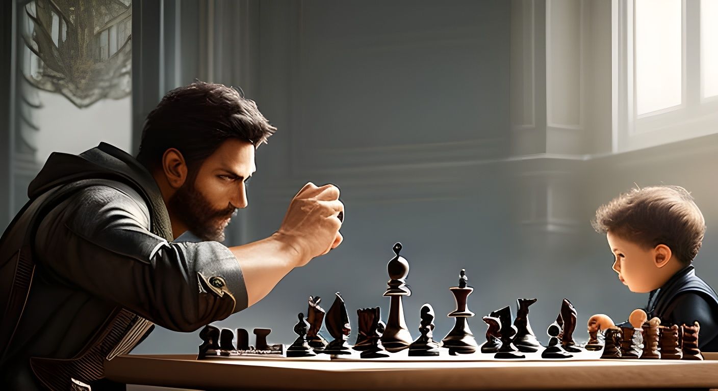 The father and the son playing chess. - AI Generated Artwork - NightCafe  Creator