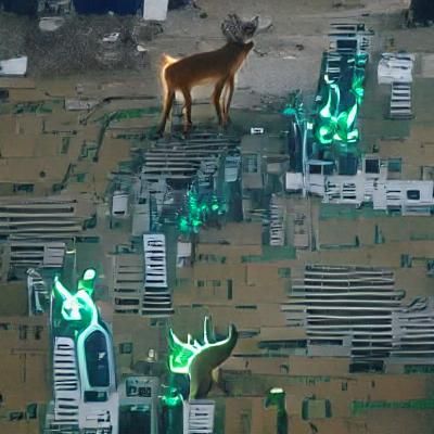 Deer visiting Motherboard City