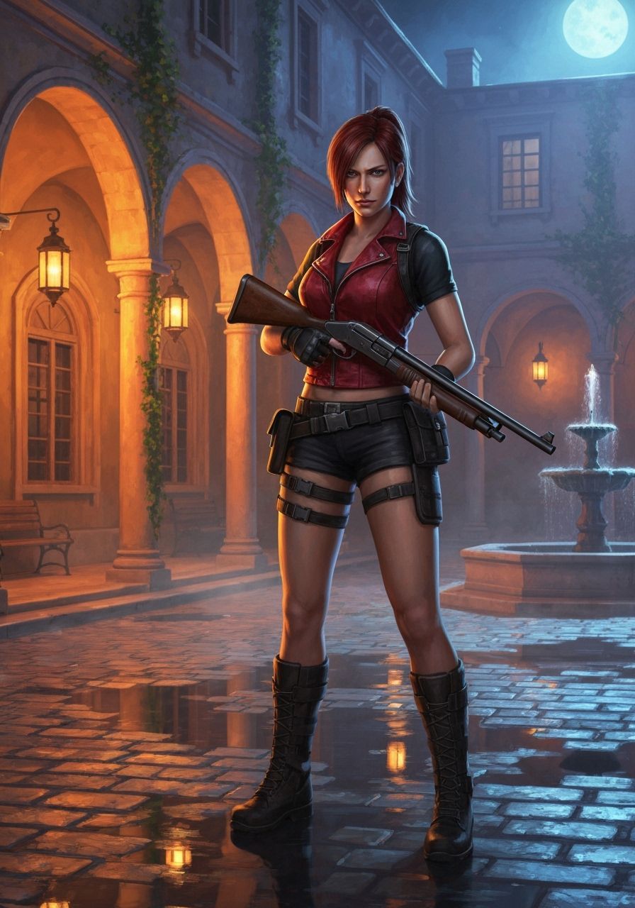 Impressionist oil-on-canvas painting of Claire Redfield