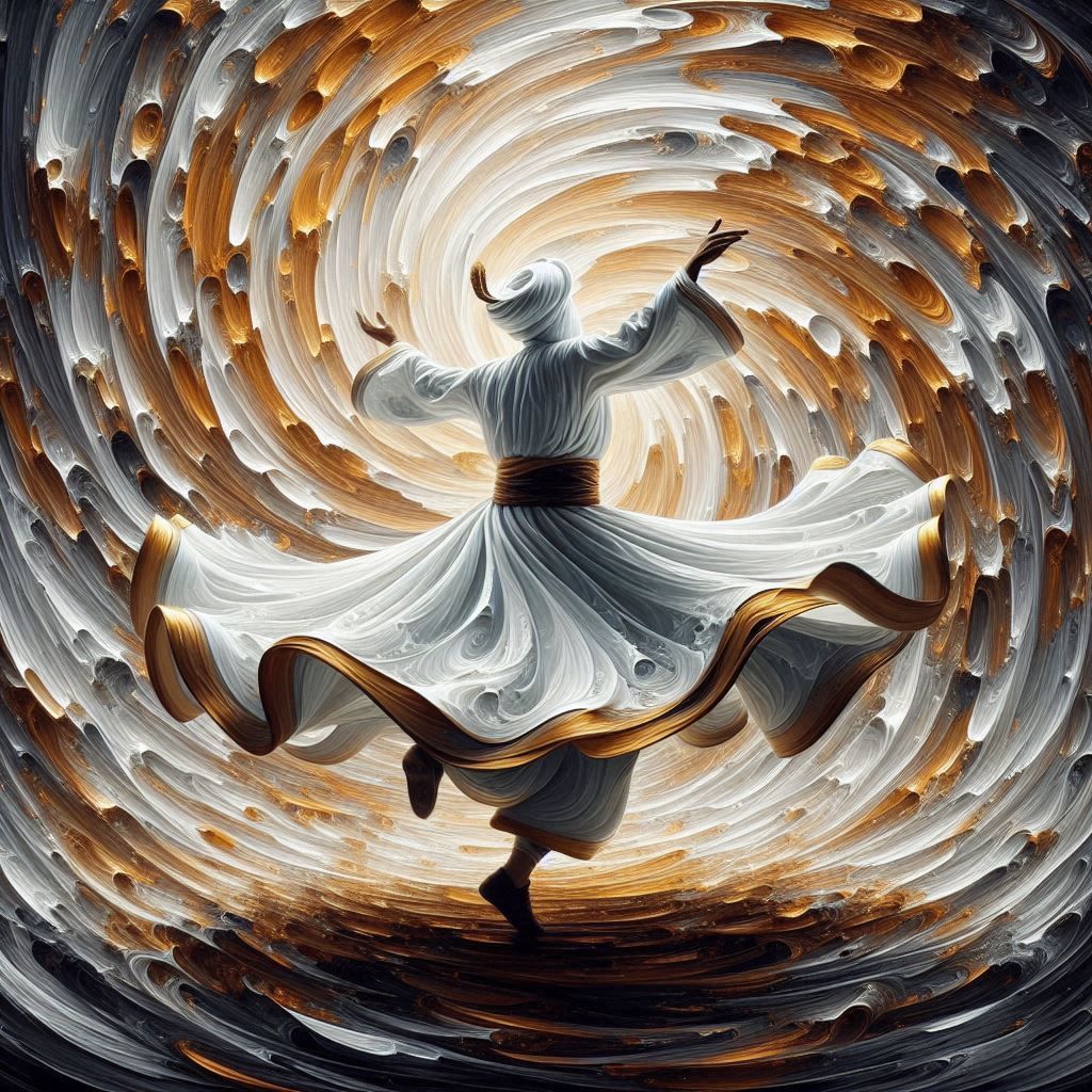Surrealist whirling dervish