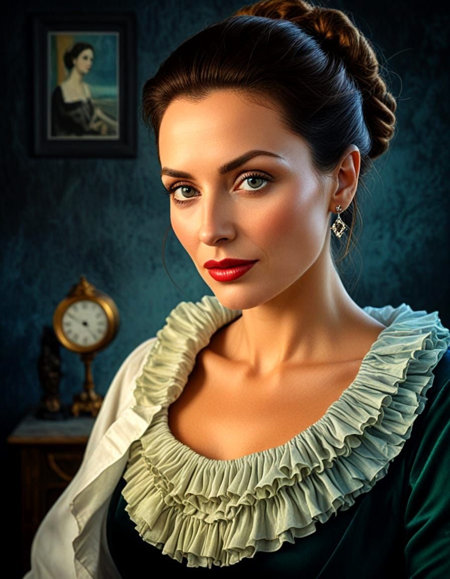 Surreal Elegance in Triadic Hues, Inspired by Masters