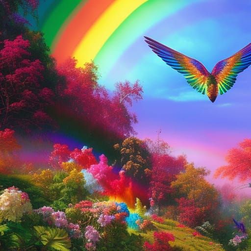 Rainbow Paradise AI Generated Artwork NightCafe Creator