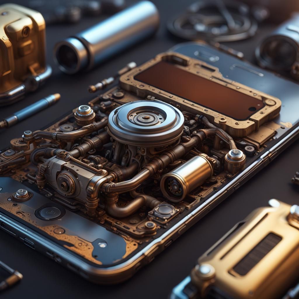 Iphone with engine and Fuel