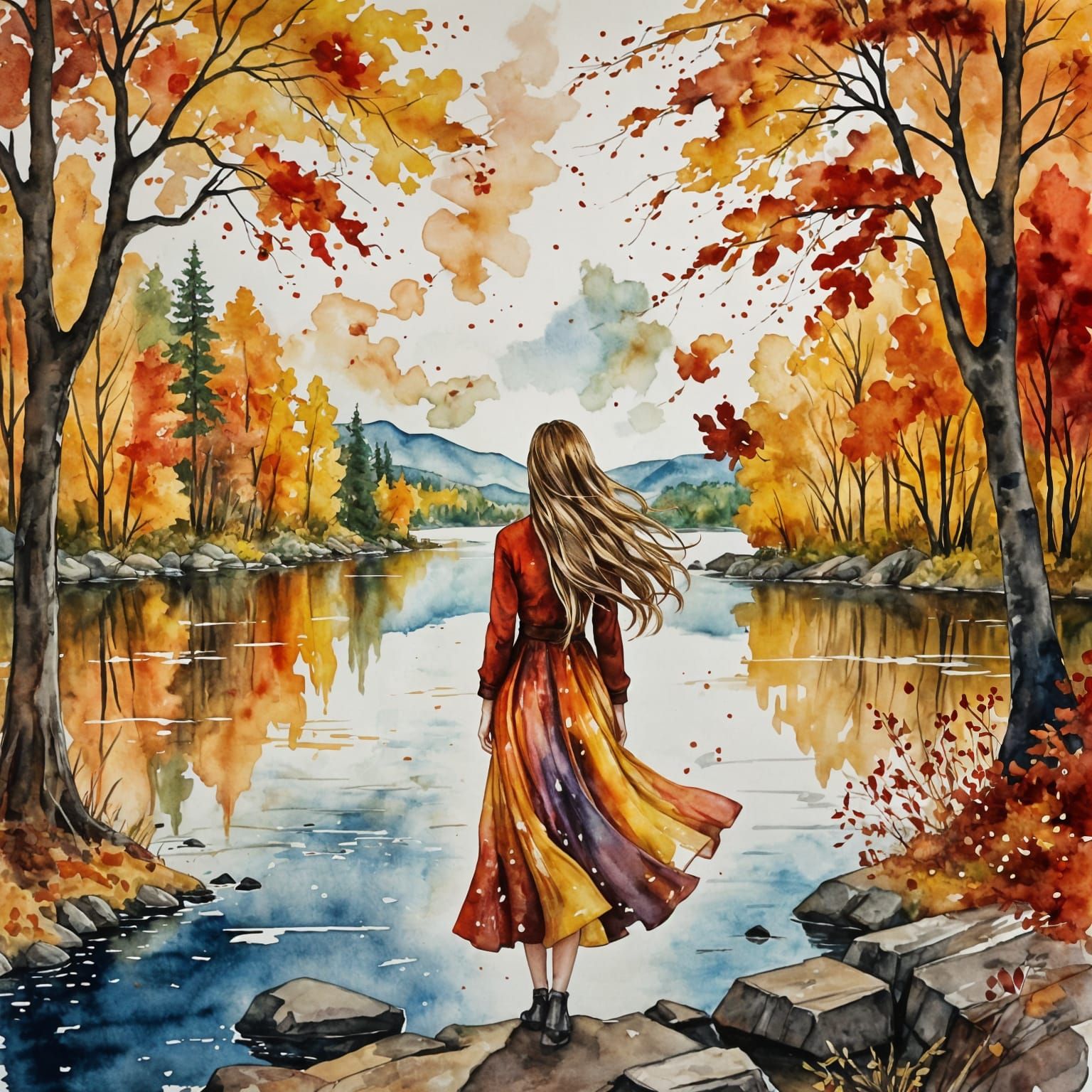 At the Lake in Autumn III