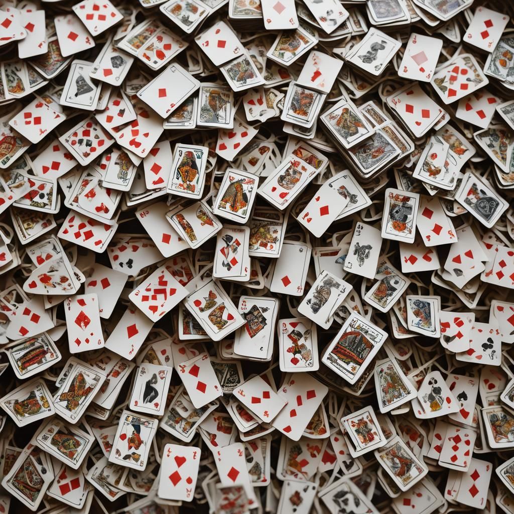 Macro Photograph of a Playing Card House