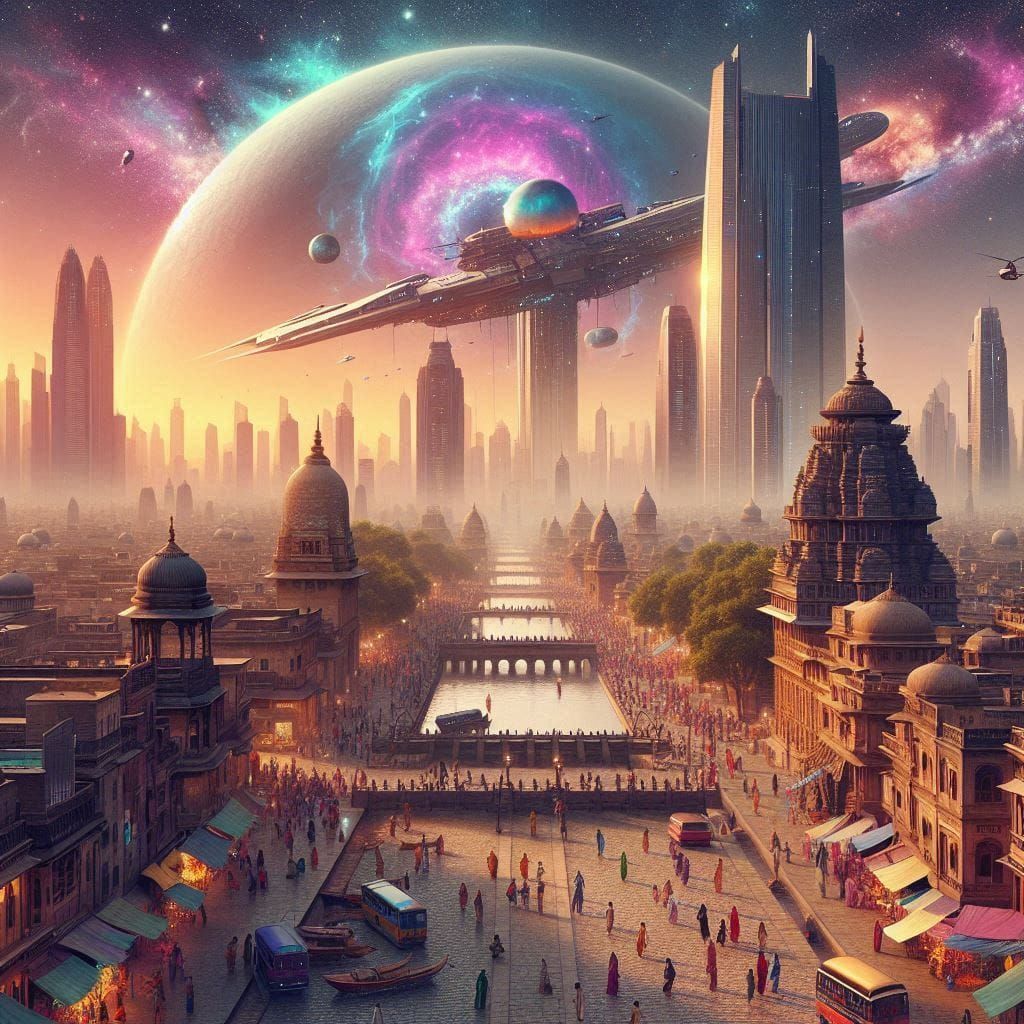 A space city in the future