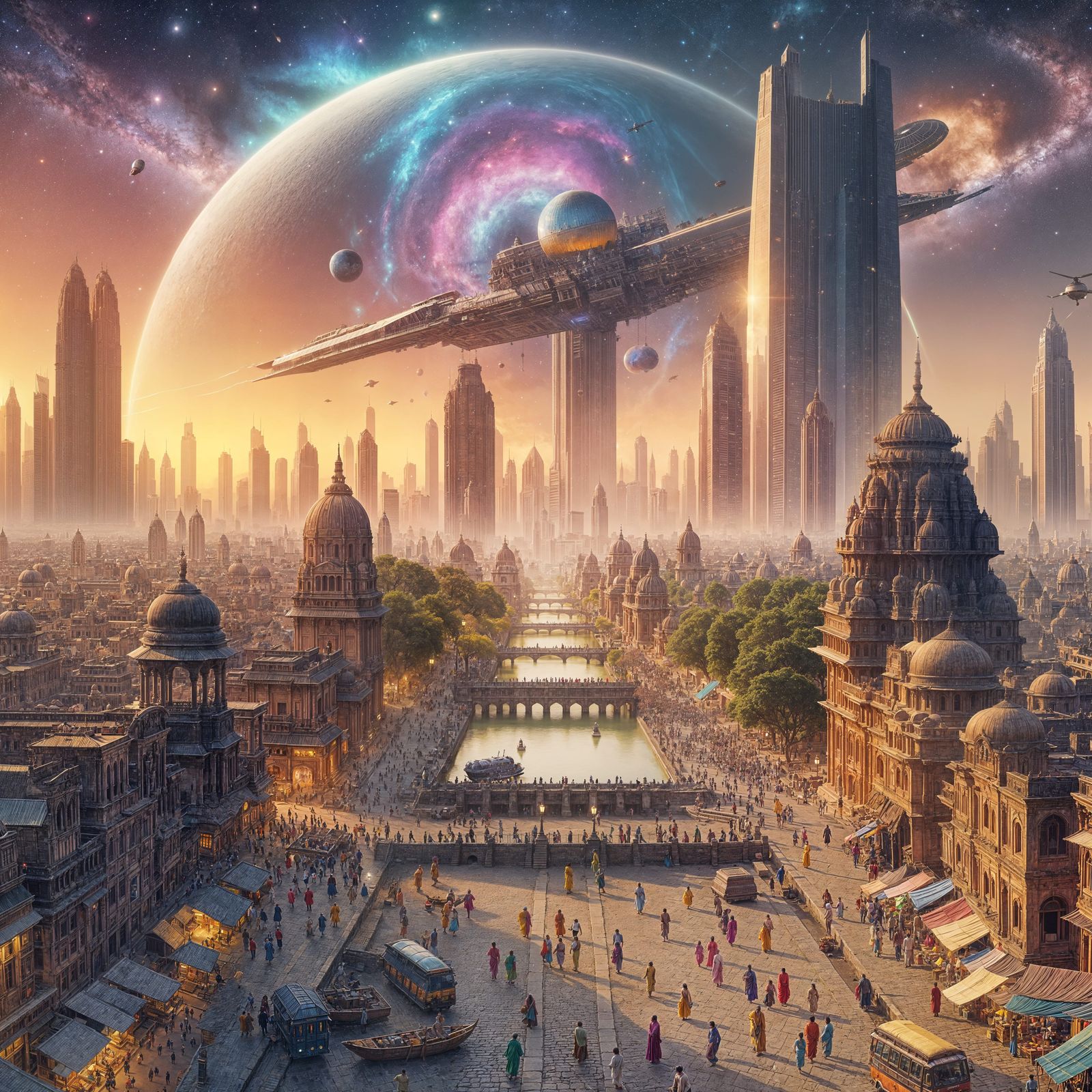 A space city in the future