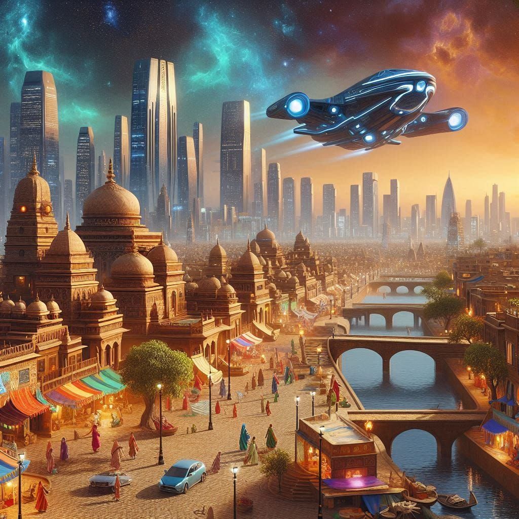 A space city in the future