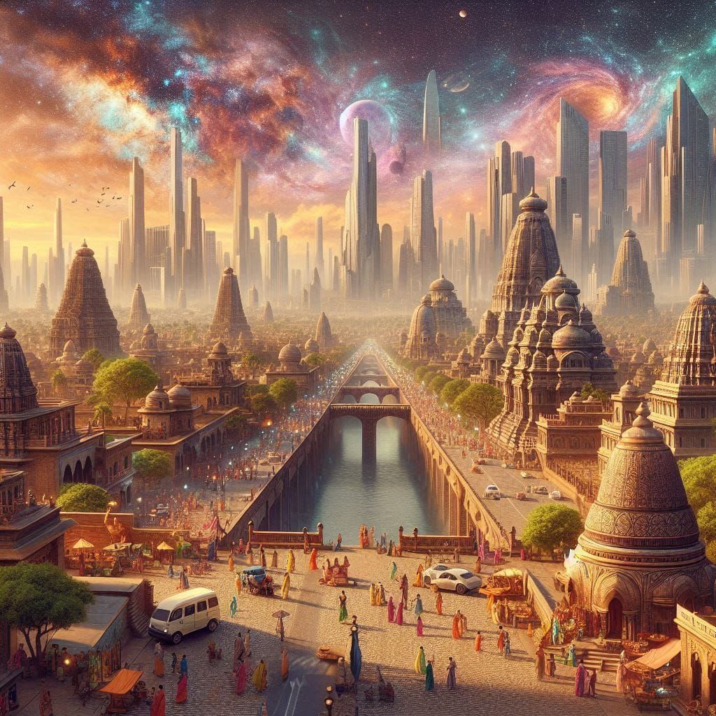 A space city in the future