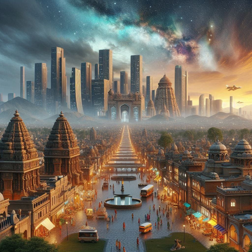 A space city in the future