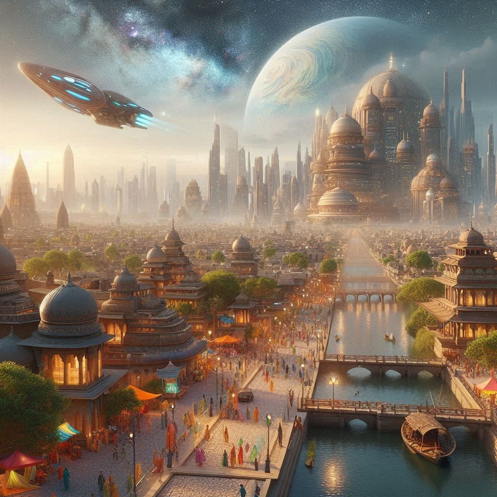 A space city in the future