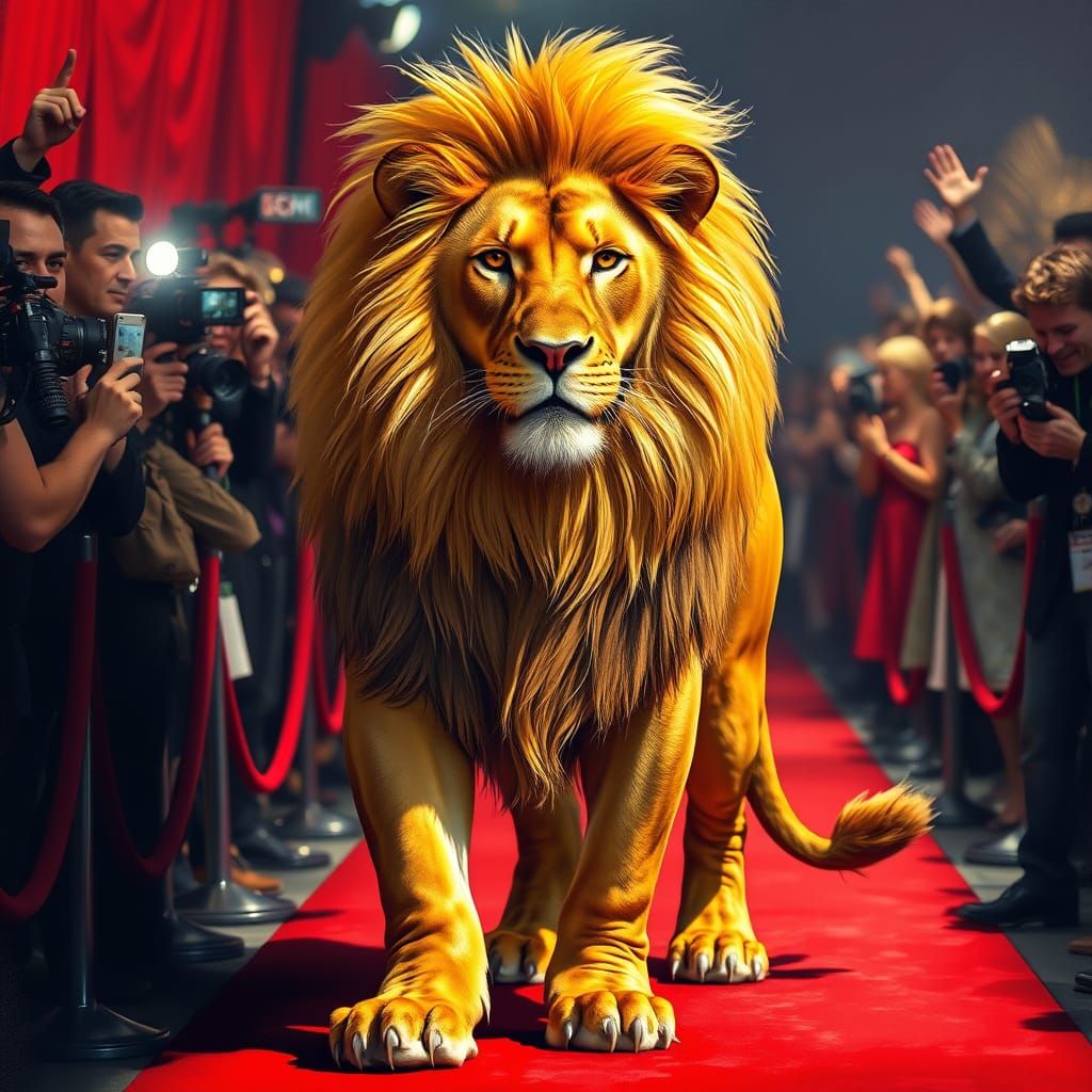 The Narcissistic  Lion Walking The Red carpet  by @ Jennifer