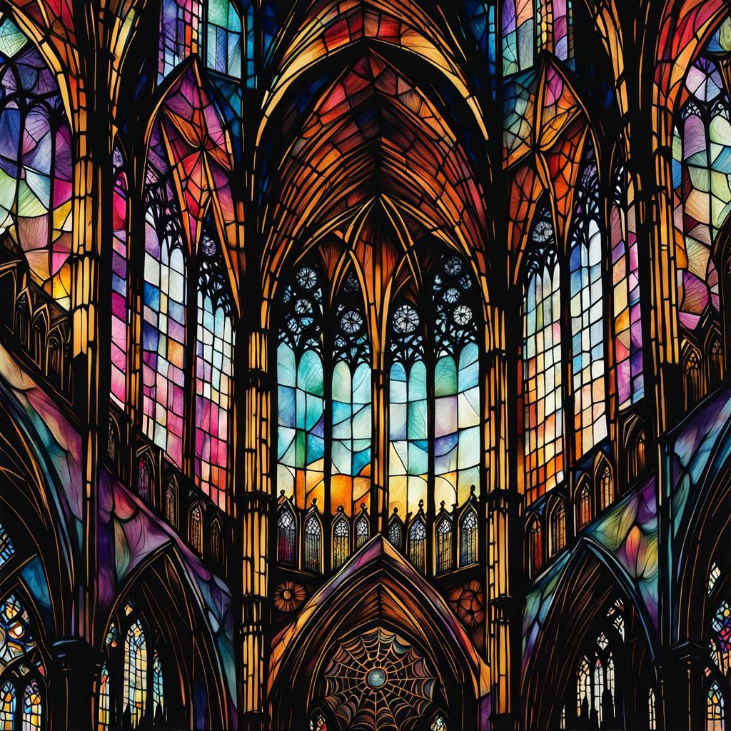Intricately detailed alcohol ink illustration, interior view...