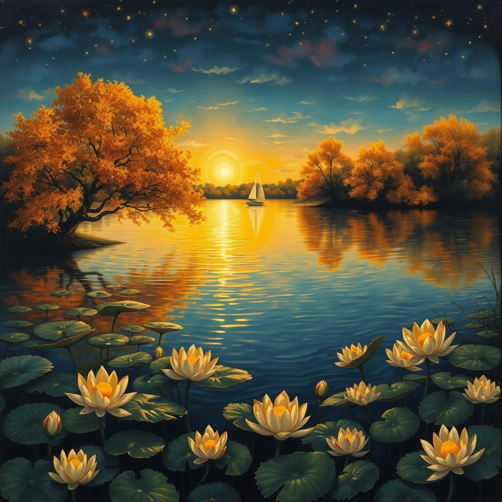 Sea roses, sunset and stars  by @Gokiburi