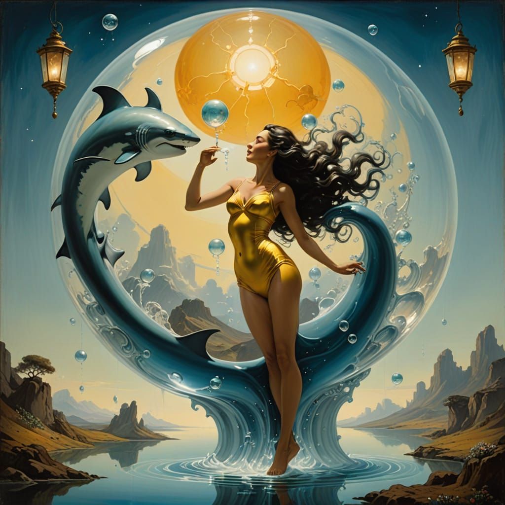 Lady squeakchugging with shark