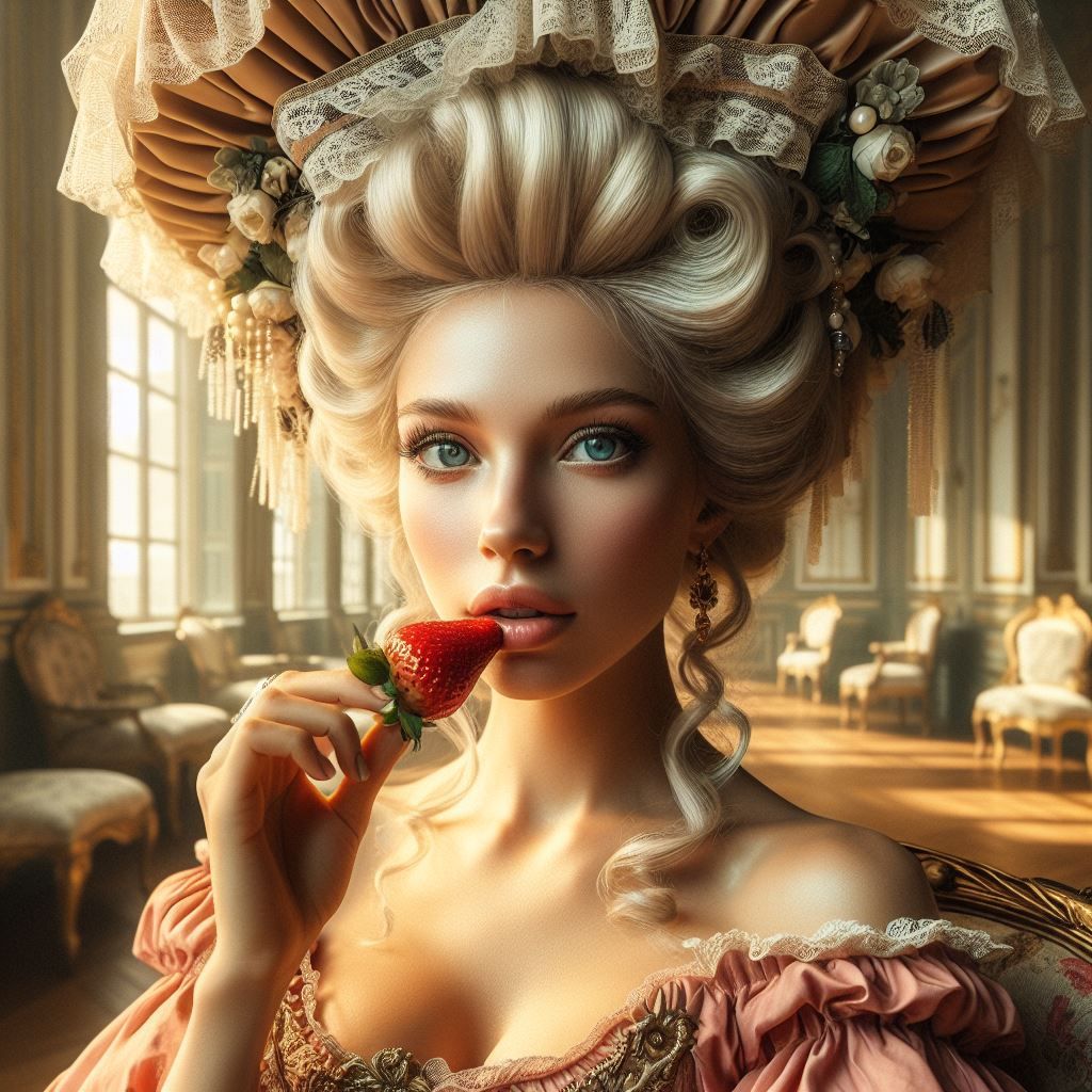 A beautiful rococo masterpiece of a beautiful blonde lady.