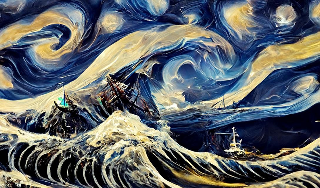 Great ghost ships at night   by @undefined