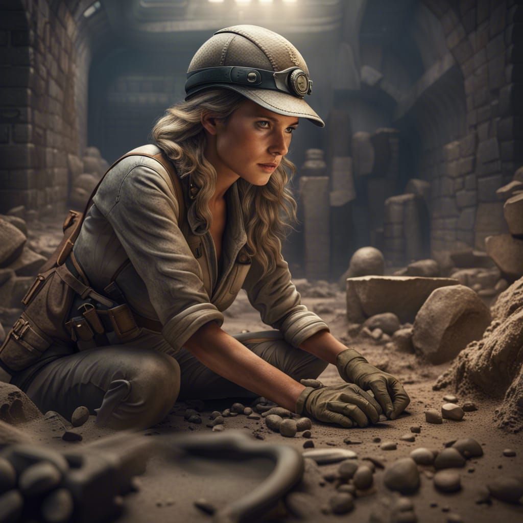 Archaeologist at work  by @Prettycherry