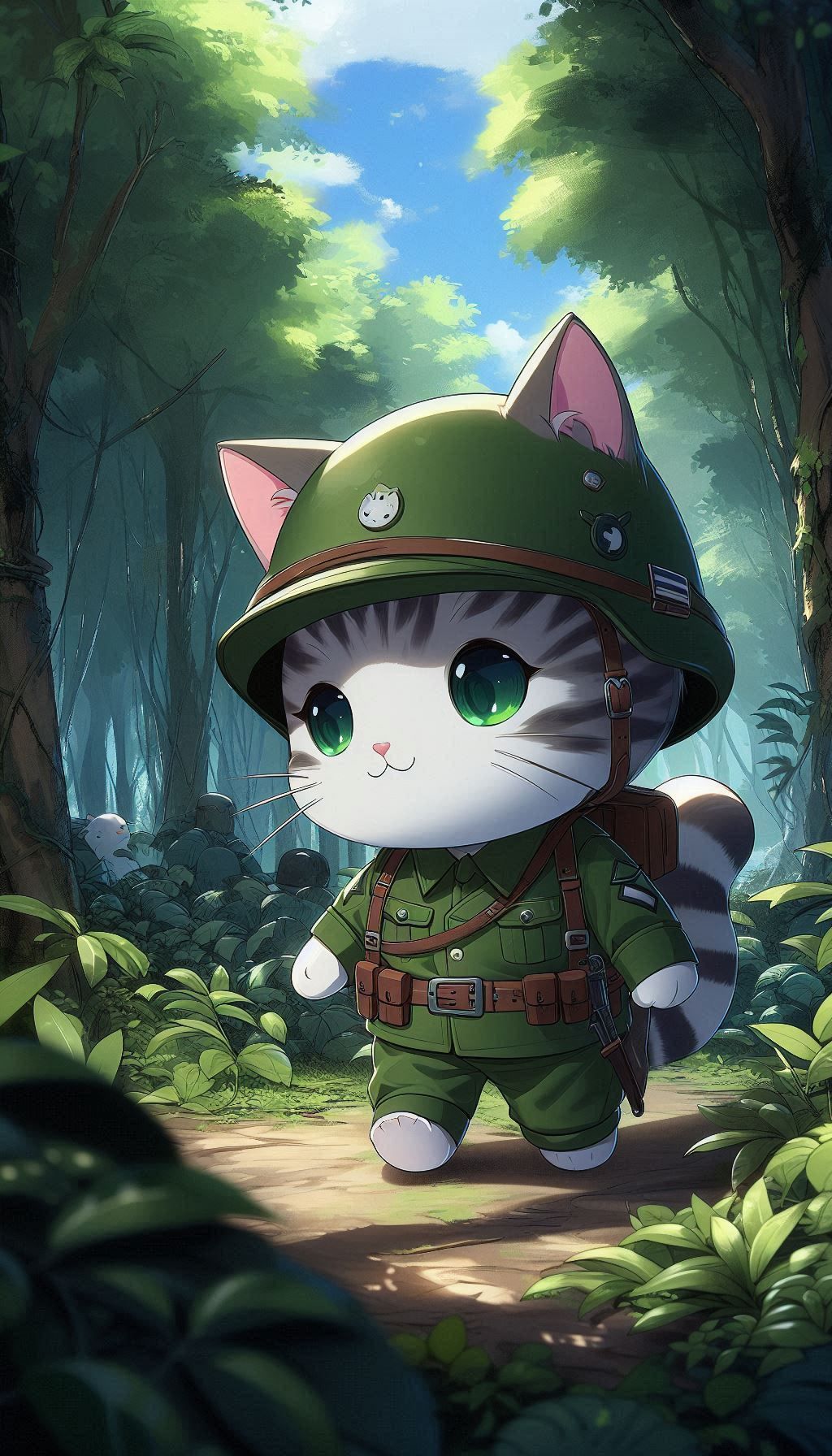 Kitty strolling through the forest