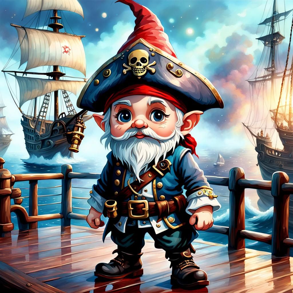 A chibi gnome pirate - AI Generated Artwork - NightCafe Creator