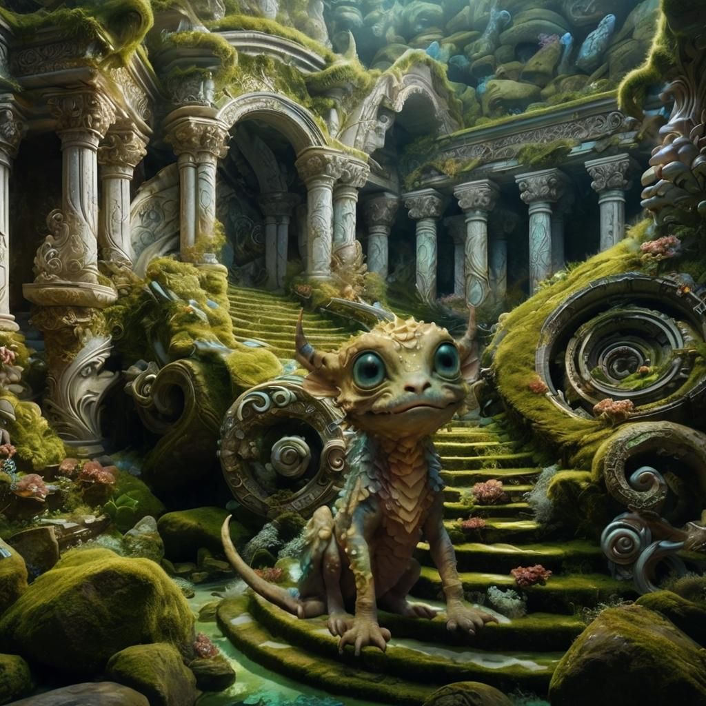 Creature on the Stairs of Atlantis