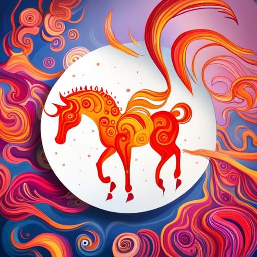 Fire horse Chinese Zodiac AI Generated Artwork NightCafe Creator