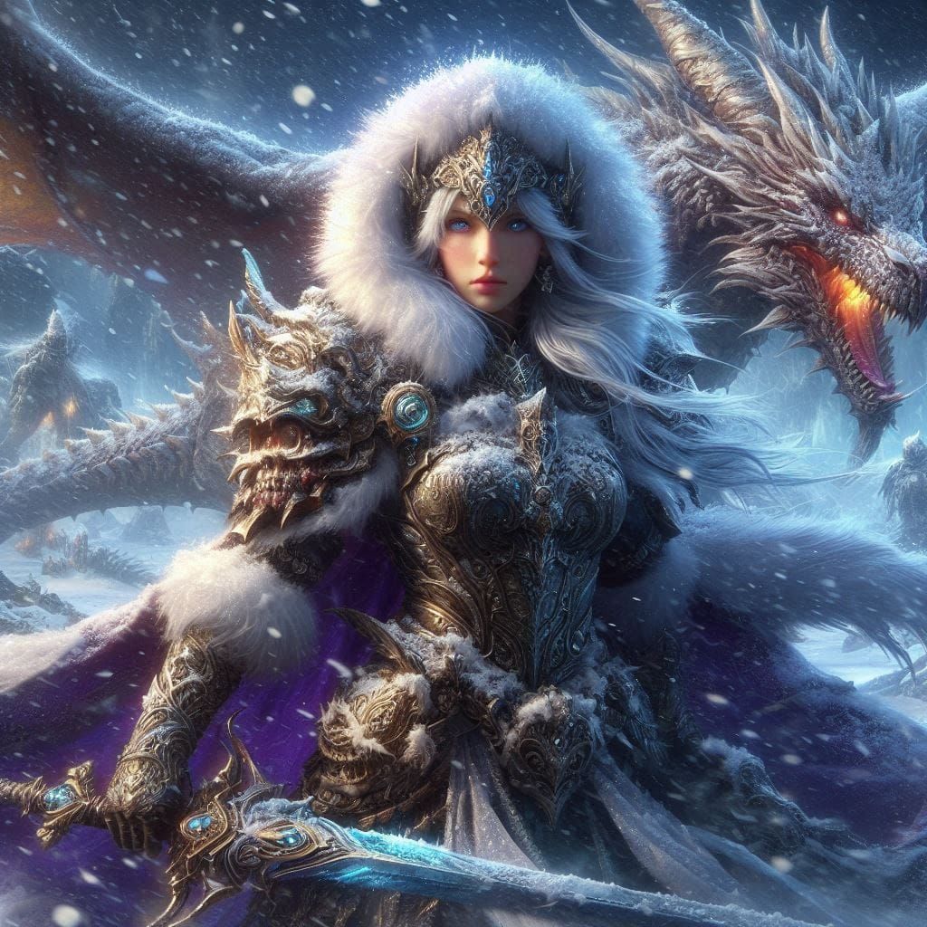 Ice Warrior and her dragon