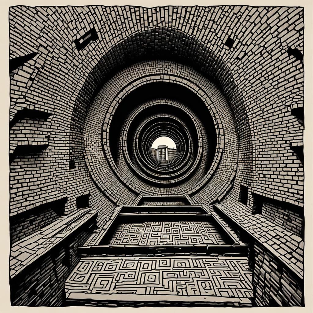 Surreal Manhole Depth Perspective