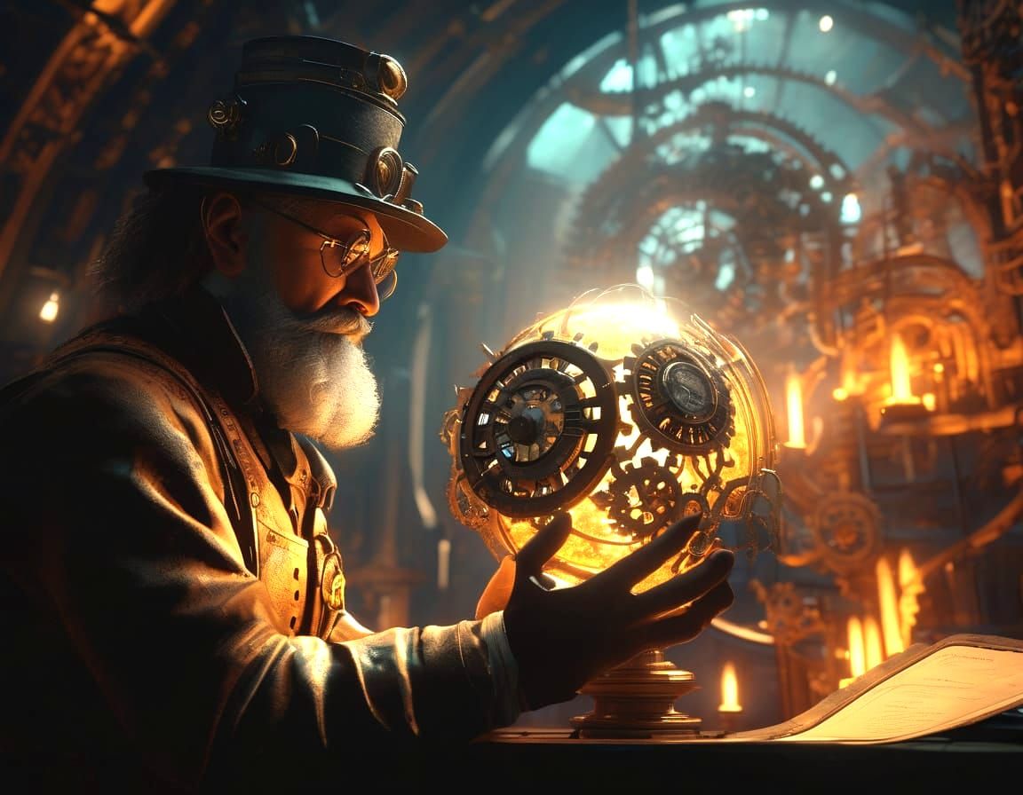 Inventor in a celestial forge  by @raspfan