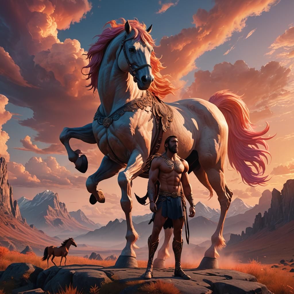 Centaur in Golden Light: Hyper-Realistic Fantasy Art