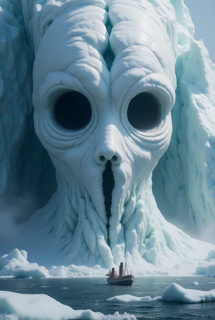Terrifying horror creation I made of The bloop as an iceberg...
