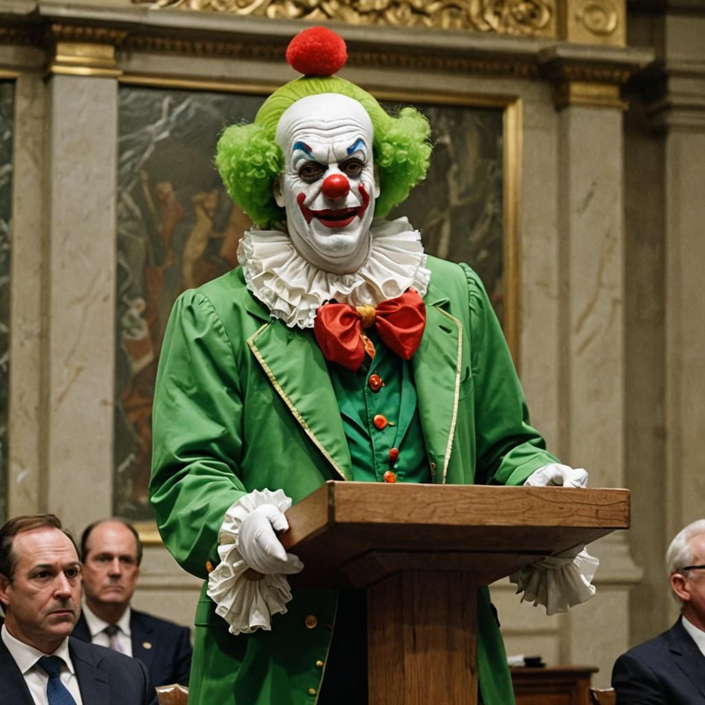 Green political clown - AI Generated Artwork - NightCafe Creator