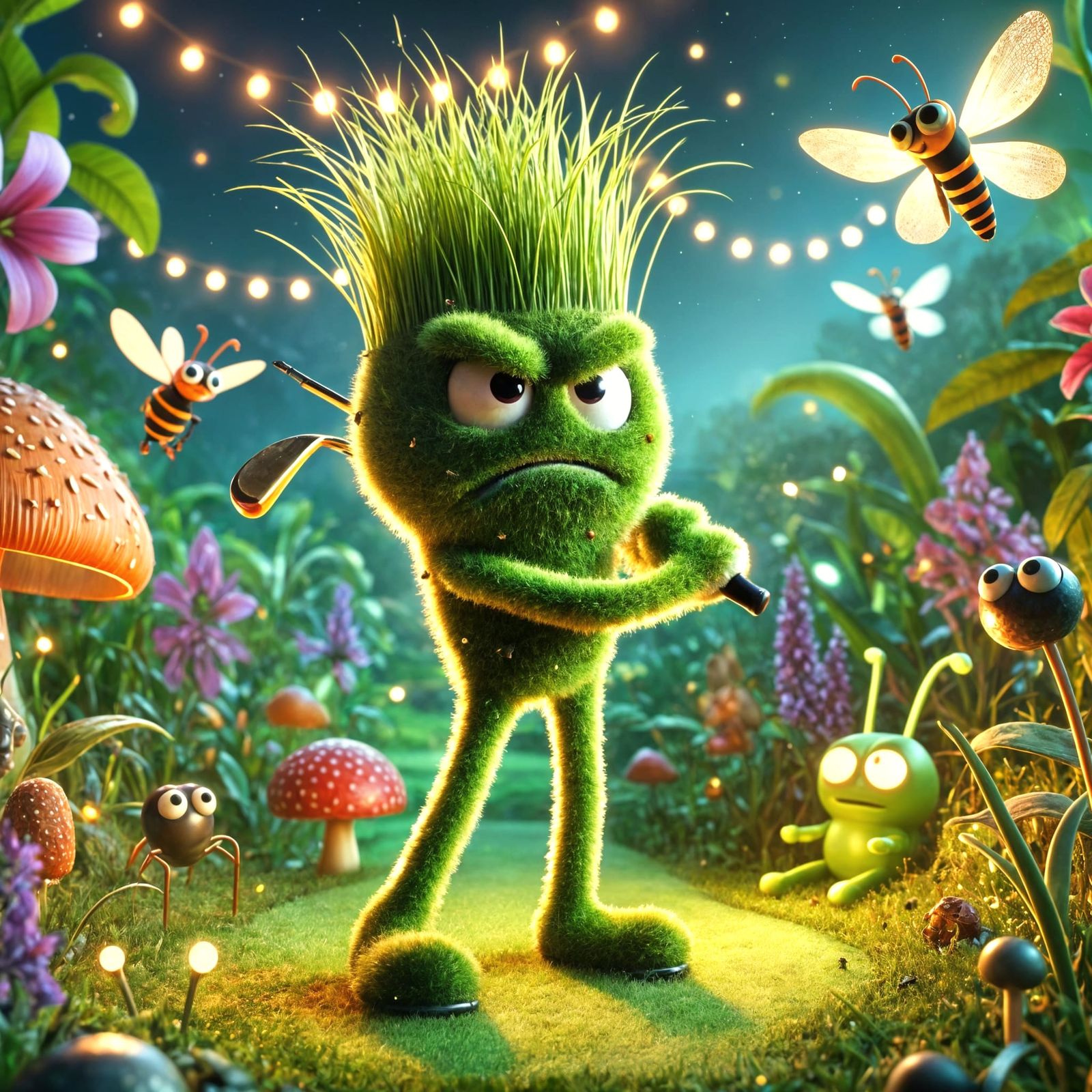 Grumpy Golfing Grassman