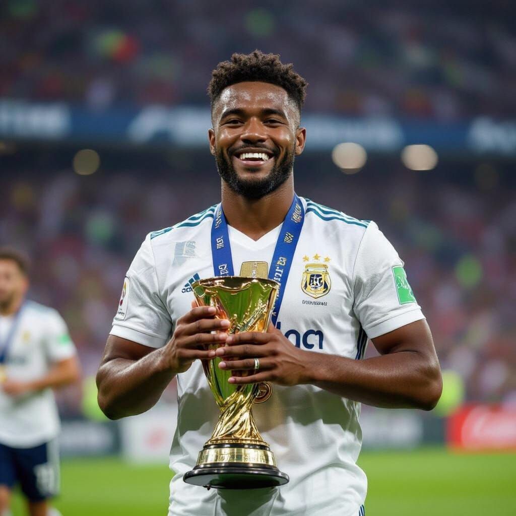 Jemerson Celebrates with Libertadores Cup