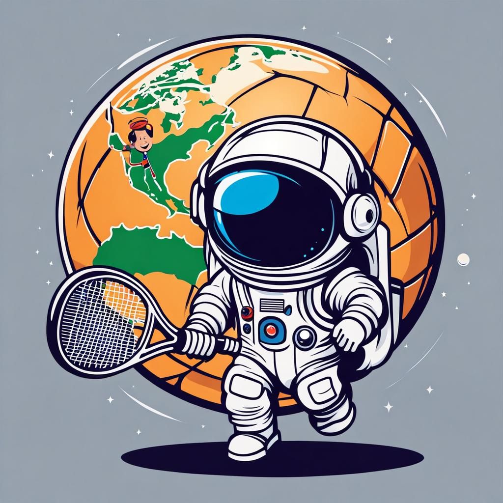 stunning image of a cute adorable happy Astronaut Playing Te...