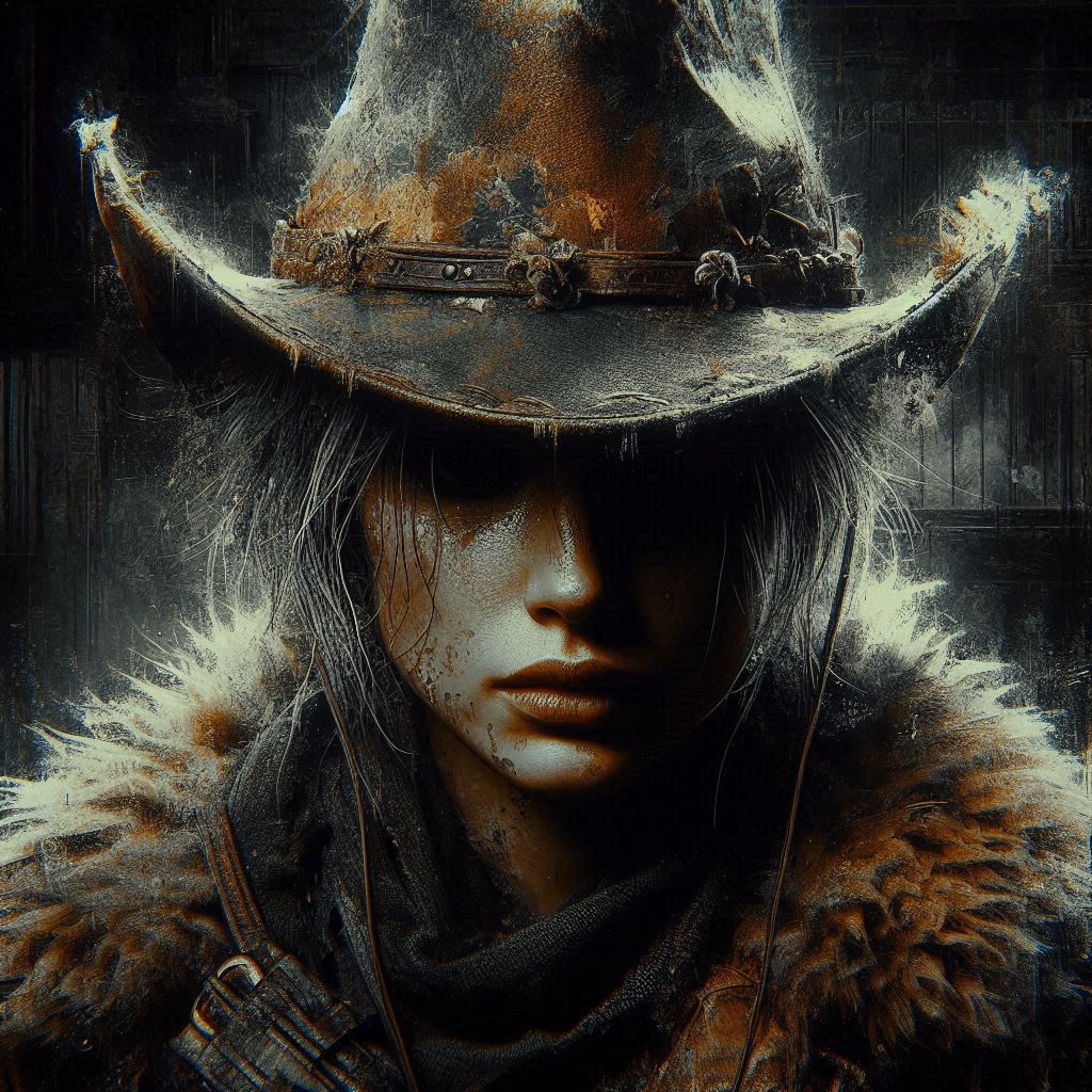 Cowgirl impasto portrait