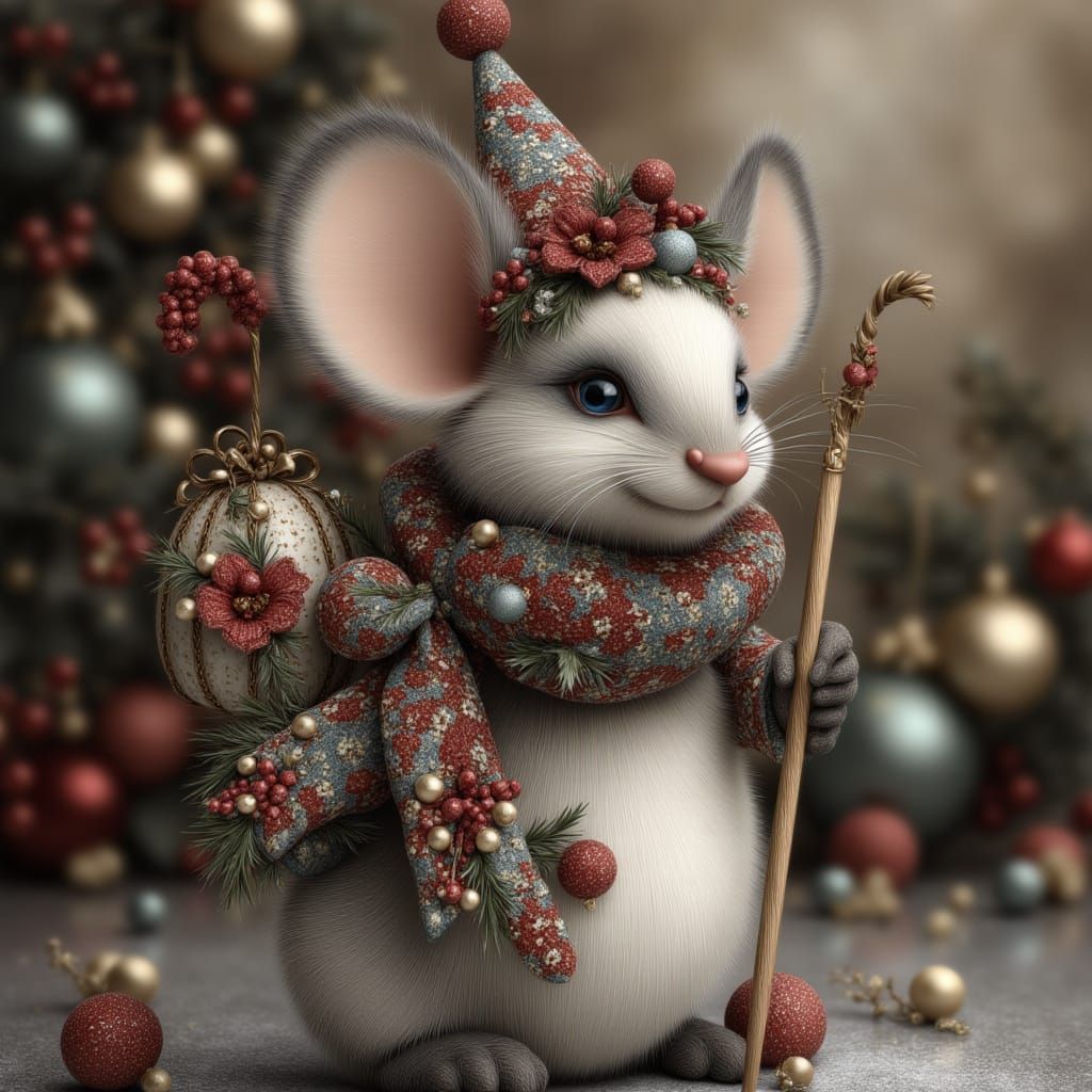 <lora:HOLIDAY MAGIC:1.0>a christmas mouse