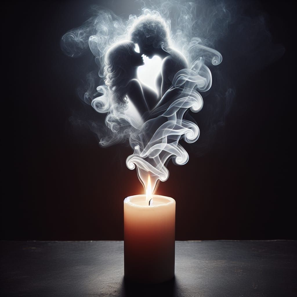 Romantic candle smoke