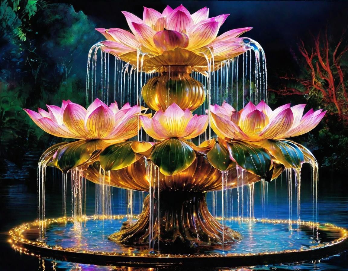 Lotus Flower Fountain  by @Pisces Rising