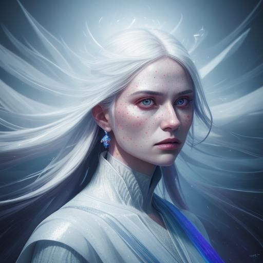 pure white light in the form of a woman, surreal