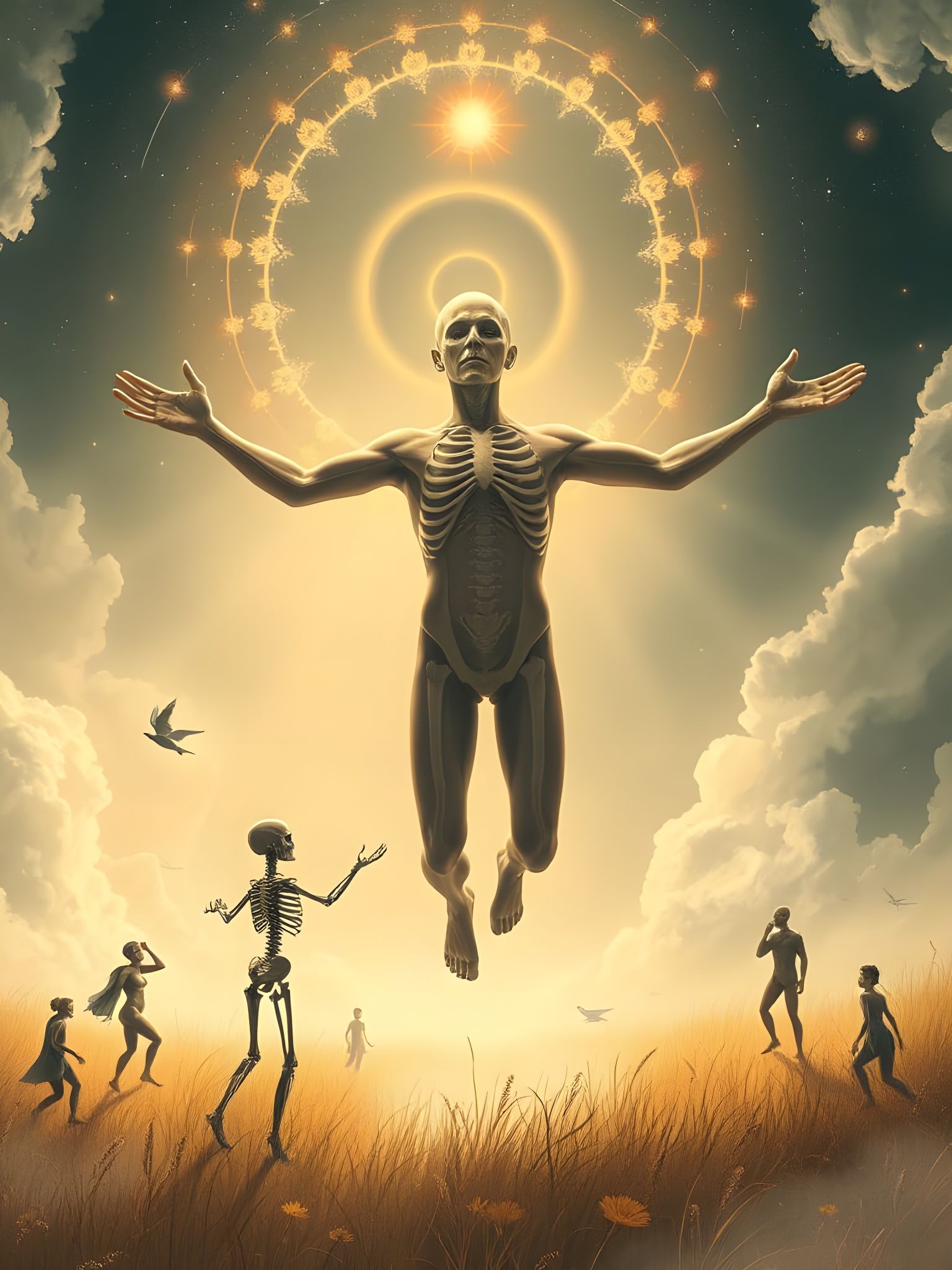 Surreal Portrait of Human Development and Life Cycle in Soft...