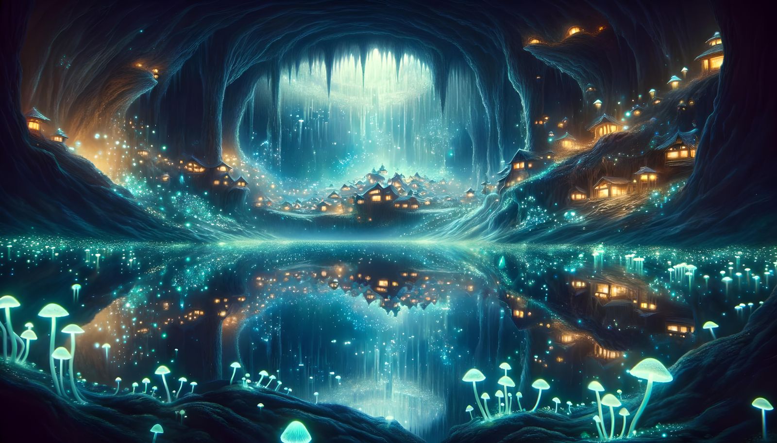 Fantasy Landscapes - The Muschroom Fairy Cavern  by @Funverhau