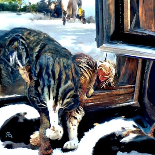 The cat soon realized how lucky he was to have a home with p...
