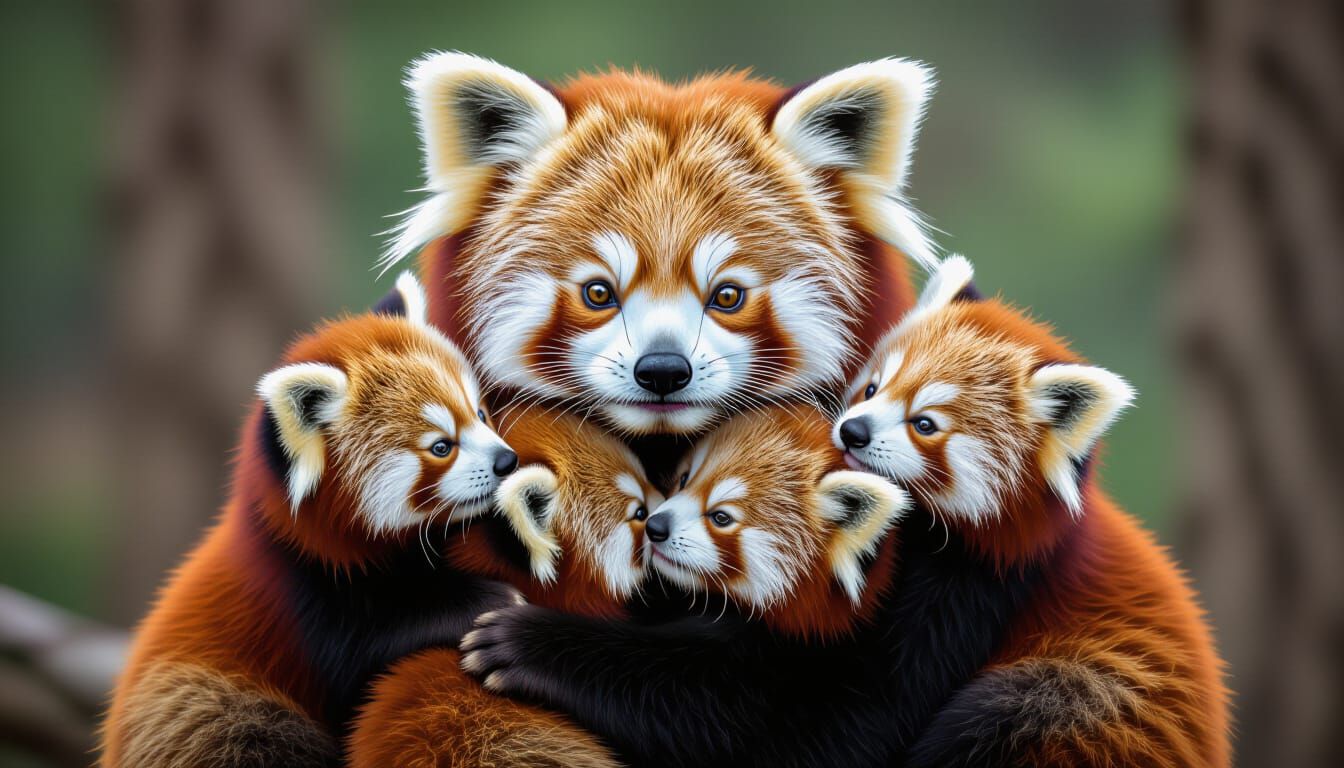 red panda family  by @Efe Hellman