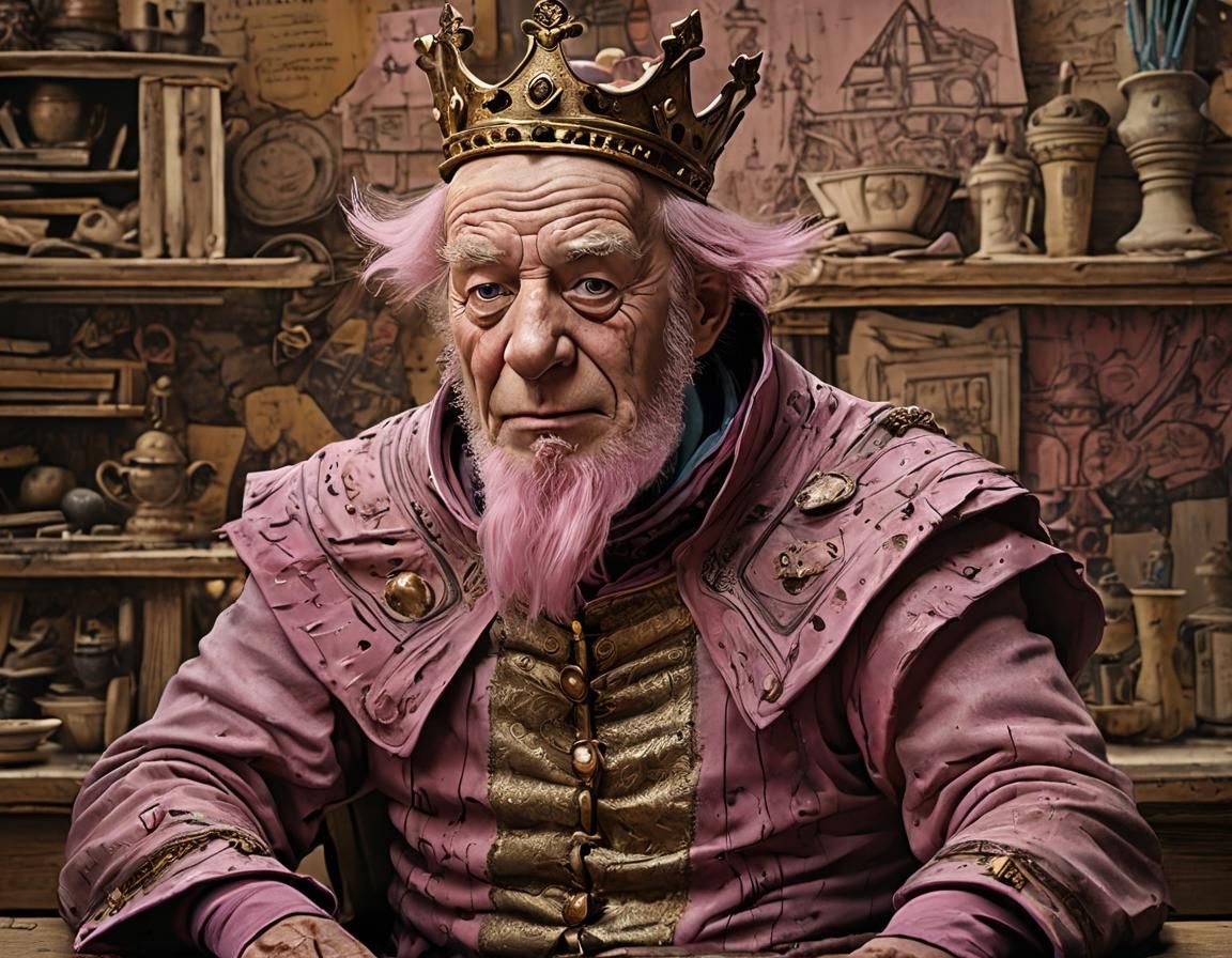 Pink Caricatured King
