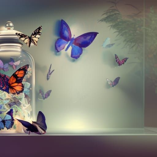 Art Studio Butterfly 3D Stickers